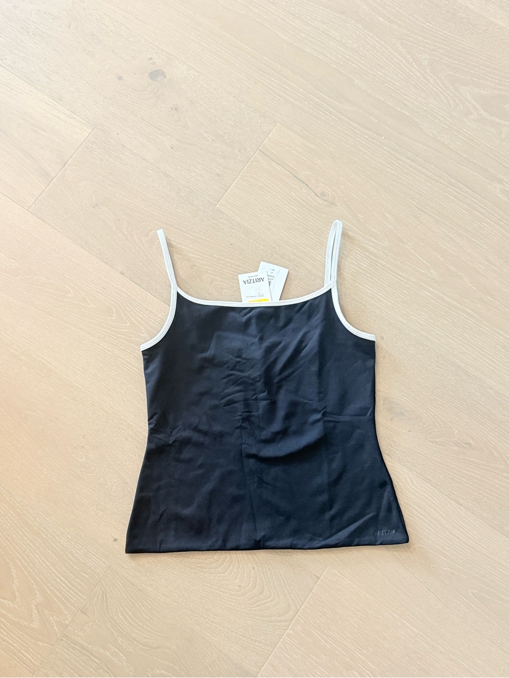 NWT Aritzia Original Contour Swoop Cami Black White Size Large